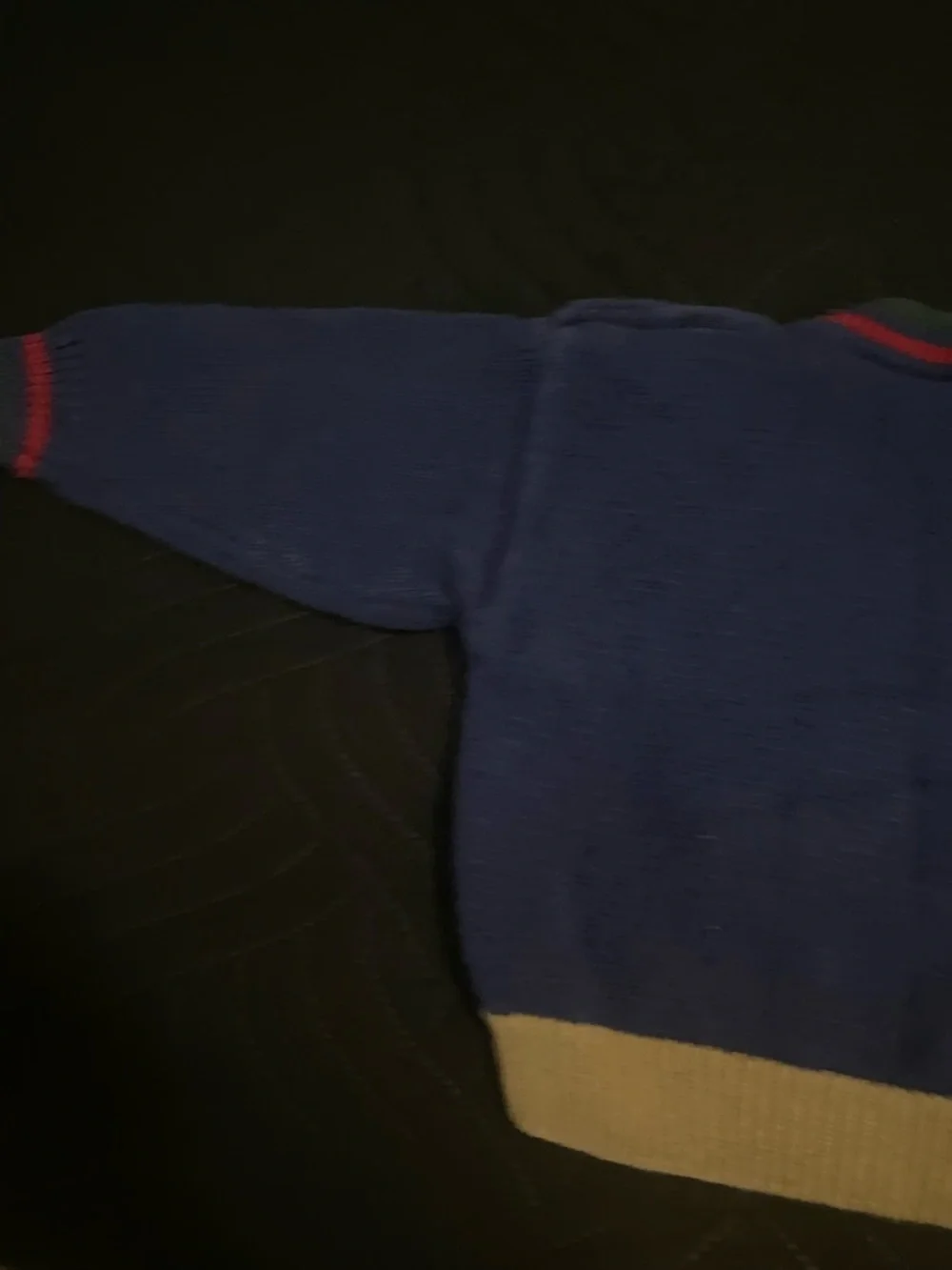Vintage Rare OshKosh B’Gosh Blue Knit Baby Dog Preppy Pullover Sweater 12 Mos